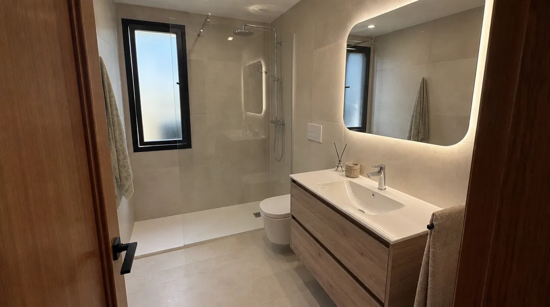 Baño reformado de estilo natural en Sant Pere de Ribes